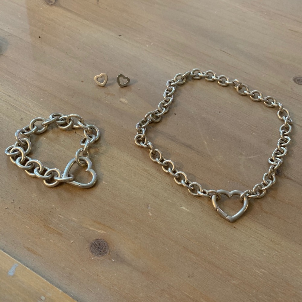 Tiffany Heart Clasp Necklace, Bracelet, Earrings